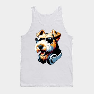 Lakeland Terrier Smiling DJ with Musical Vibes Tank Top